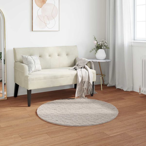 vidaXL Tapis en Fourrure Synth&eacute;tique de Lapin Olite Beige &Oslash; 100 cm