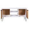 vidaXL Meuble TV New York blanc et naturel bois de pin massif