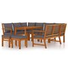 vidaXL Ensemble &agrave; manger de jardin coussins 9 pcs Bois acacia