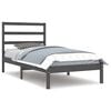 vidaXL Cadre de lit sans matelas gris 90x200 cm bois de pin massif