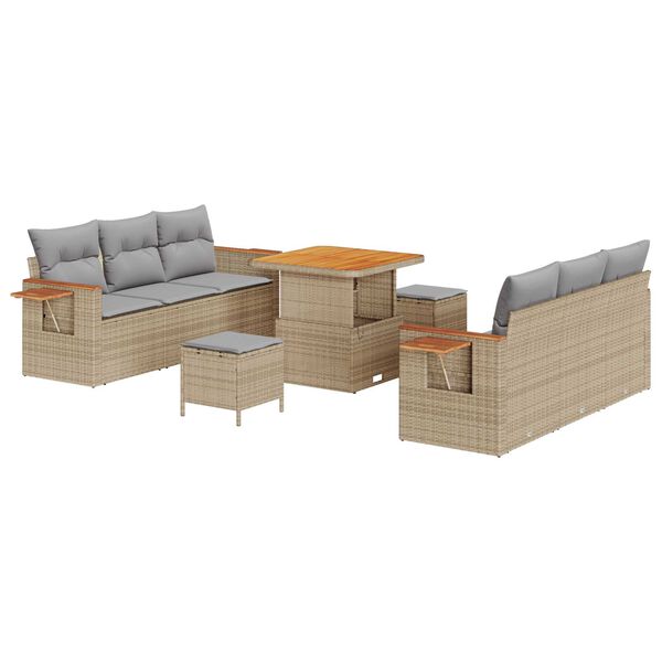 vidaXL Ensemble de canap&eacute; de jardin 11 pcs Beige et Gris clair
