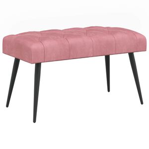 vidaXL Banc avec capitonnage bouton Rose 80 x 40 x 46 cm Velours