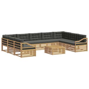vidaXL Ensemble de canap&eacute;s d'ext&eacute;rieur 10 pcs Blanc et anthracite