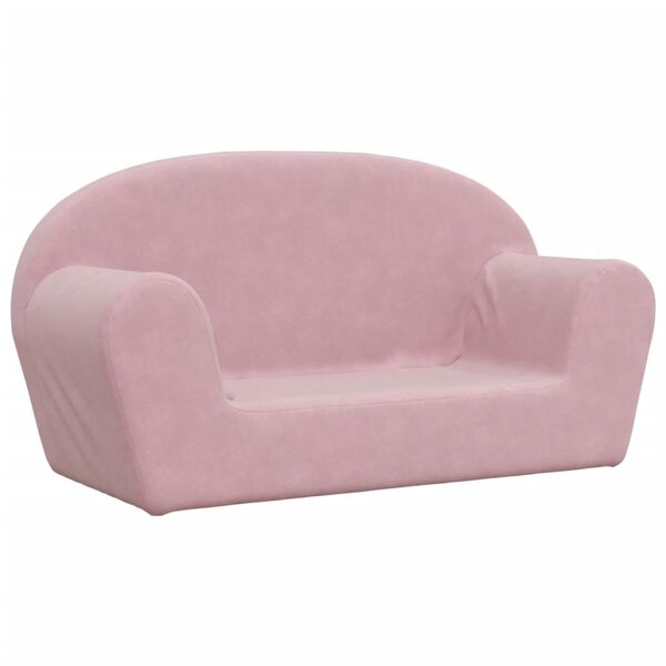 vidaXL Canap&eacute; pour enfants &agrave; 2 places Rose Peluche douce