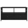 vidaXL Meuble TV Ch&ecirc;ne noir 90 x 33 x 45 cm Bois d'ing&eacute;nierie et acier