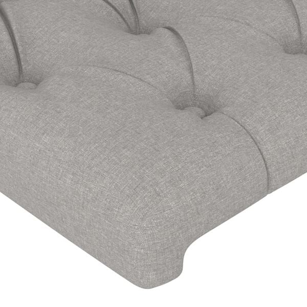 vidaXL T&ecirc;tes de lit Gris clair 200x7x78/88 cm Tissu