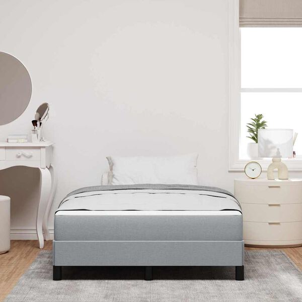 vidaXL Lit &agrave; ressorts avec matelas Gris clair 120 x 190 cm tissu