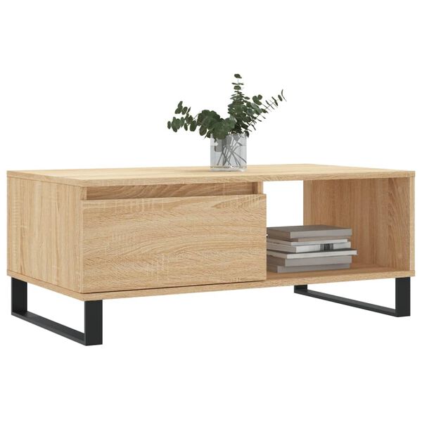 vidaXL Table basse Chêne sonoma 90x50x36,5 cm Bois d'ingénierie