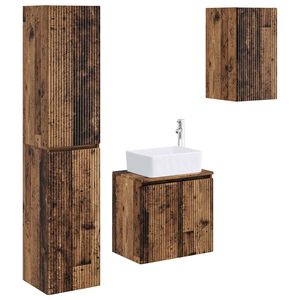 vidaXL Ensemble de mobilier de salle de bain 3 pc Bois ancien