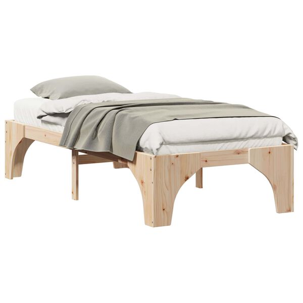 vidaXL Cadre de lit Marron 90 x 190 cm Pin massif