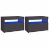 vidaXL Table de chevet avec lumi&egrave;res LED gris 60x35x40 cm