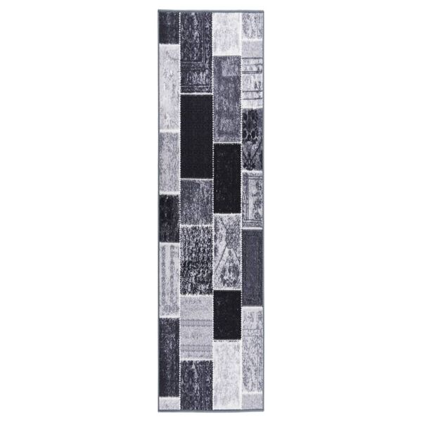 vidaXL Tapis de couloir Gris 80x350 cm