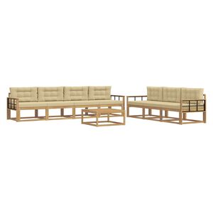 vidaXL Ensemble de canap&eacute;s d'ext&eacute;rieur 7 pc Blanc et Beige