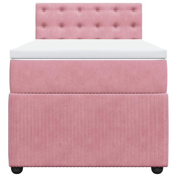 vidaXL Sommier &agrave; lattes de lit et matelas Rose 80x200 cm Velours
