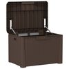 vidaXL Bo&icirc;te de rangement jardin coussin de si&egrave;ge marron 125 L PP