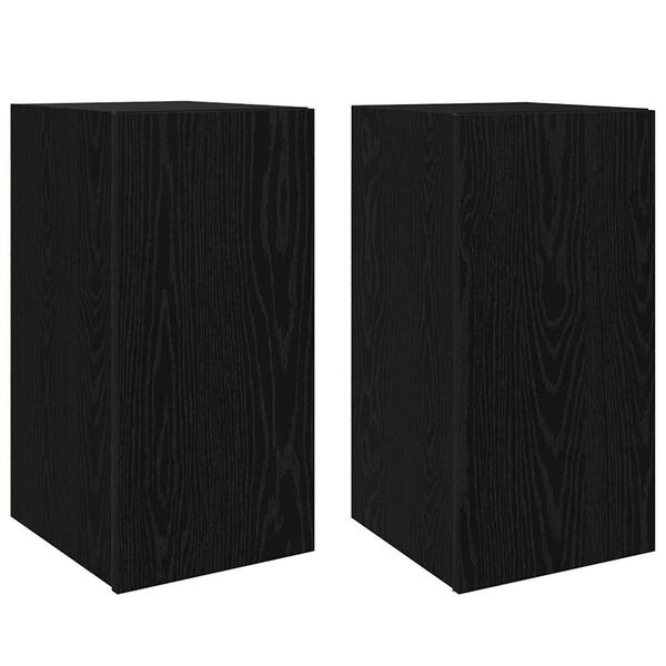 vidaXL Meuble TV mural 2 pcs Chêne noir 30,5 x 30 x 60 cm