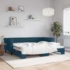 vidaXL Lit de jour avec gigogne sans matelas bleu 90x200 cm