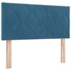 vidaXL Lit &agrave; ressorts avec matelas Bleu fonc&eacute; 90 x 200 cm Velours