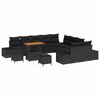 vidaXL Ensemble de canap&eacute; de jardin 13 pc Noir polyrotin