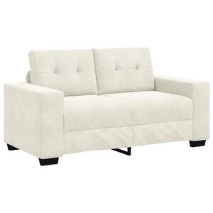 vidaXL | Canap&eacute; Loveseat | avec coussin Cr&egrave;me Velours