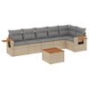 vidaXL Salon de jardin avec coussins 7 pcs beige r&eacute;sine tress&eacute;e