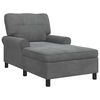 vidaXL Chaise longue avec coussin Gris fonc&eacute; 91 x 157 x 91 cm Velours