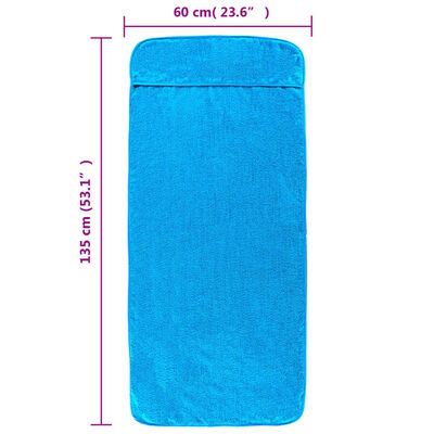vidaXL Serviettes de plage 4 pcs turquoise 60x135 cm tissu 400 GSM