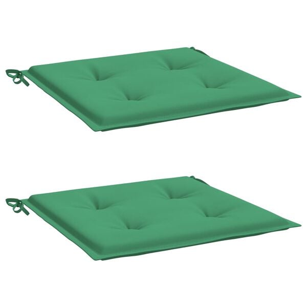vidaXL Coussins de chaise de jardin lot de 2 vert 50x50x4 cm