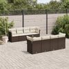 vidaXL Salon de jardin avec coussins 9 pcs marron r&eacute;sine tress&eacute;e
