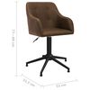 vidaXL Chaises pivotantes &agrave; manger lot de 2 marron tissu