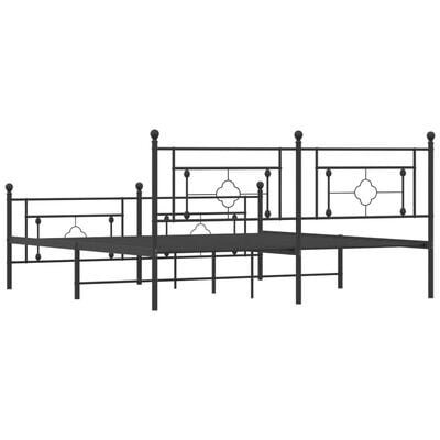 vidaXL Cadre de lit métal sans matelas avec pied de lit noir 183x213cm