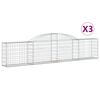 vidaXL Paniers &agrave; gabions arqu&eacute;s 3 pcs 300x30x60/80 cm Fer galvanis&eacute;
