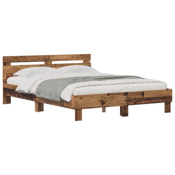 vidaXL Cadre de lit Bois ancien 160 x 200 cm Bois d'ing&eacute;nierie
