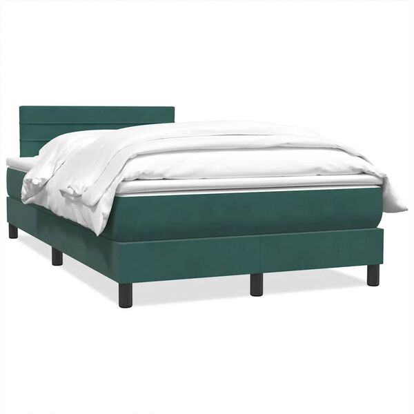 vidaXL Sommier &agrave; lattes de lit et matelas vert fonc&eacute; 120x210cm velours
