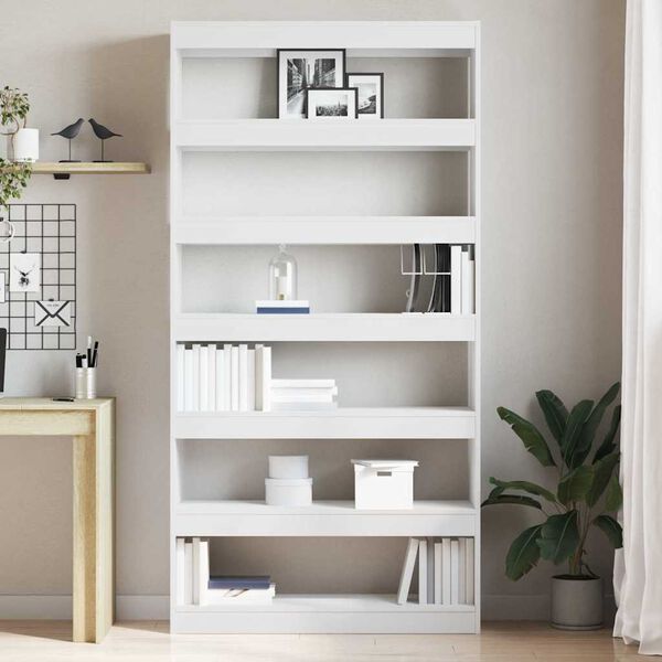 vidaXL Biblioth&egrave;que Blanc 100 x 30 x 198 cm Bois d'ing&eacute;nierie