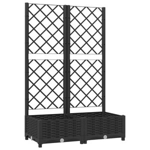 vidaXL Jardini&egrave;re avec treillis Noir 80x40x121,5 cm PP