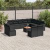 vidaXL Salon de jardin avec coussins 13 pcs noir r&eacute;sine tress&eacute;e
