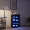 vidaXL Buffet LED Ch&ecirc;ne noir 60,5 x 37 x 100 cm Bois d'ing&eacute;nierie