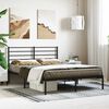 vidaXL Cadre de lit m&eacute;tal sans matelas avec t&ecirc;te de lit noir 140x190cm