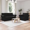 vidaXL Canap&eacute; 140cm 2 pcs Noir M&eacute;tал
