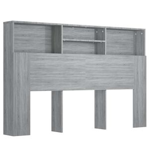 vidaXL Armoire de t&ecirc;te de lit Sonoma gris 160x19x103,5 cm
