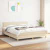 vidaXL Sommier &agrave; lattes de lit avec matelas Cr&egrave;me 160x200 cm Tissu