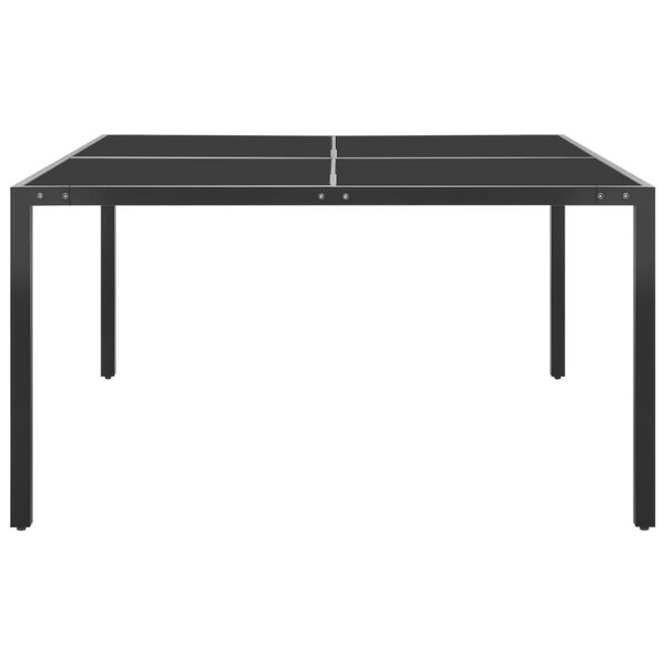 vidaXL Table de jardin Anthracite 130x130x72 cm Acier et verre
