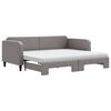 vidaXL Lit de jour avec gigogne et matelas taupe 90x200 cm tissu