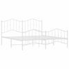 vidaXL Cadre de lit m&eacute;tal sans matelas et pied de lit blanc 180x200 cm