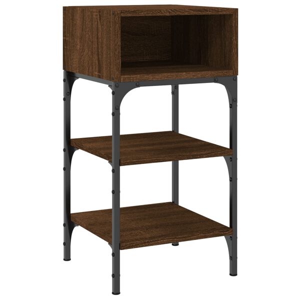 vidaXL Table de chevet ch&ecirc;ne marron 35x34,5x70 cm bois d'ing&eacute;nierie