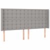 vidaXL T&ecirc;te de lit &agrave; LED Gris clair 203x16x118/128 cm Tissu