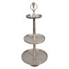 Lesli Living Plateau d&eacute;coratif &agrave; 3 niveaux Etagere Argent&eacute; bross&eacute;