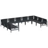 vidaXL Ensemble de canap&eacute; de jardin avec coussin 9 pcs Noir Acier