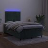 vidaXL Sommier &agrave; lattes de lit avec matelas LED Vert fonc&eacute; 120x200 cm